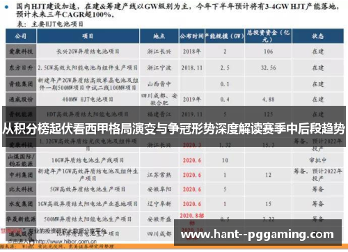 从积分榜起伏看西甲格局演变与争冠形势深度解读赛季中后段趋势
